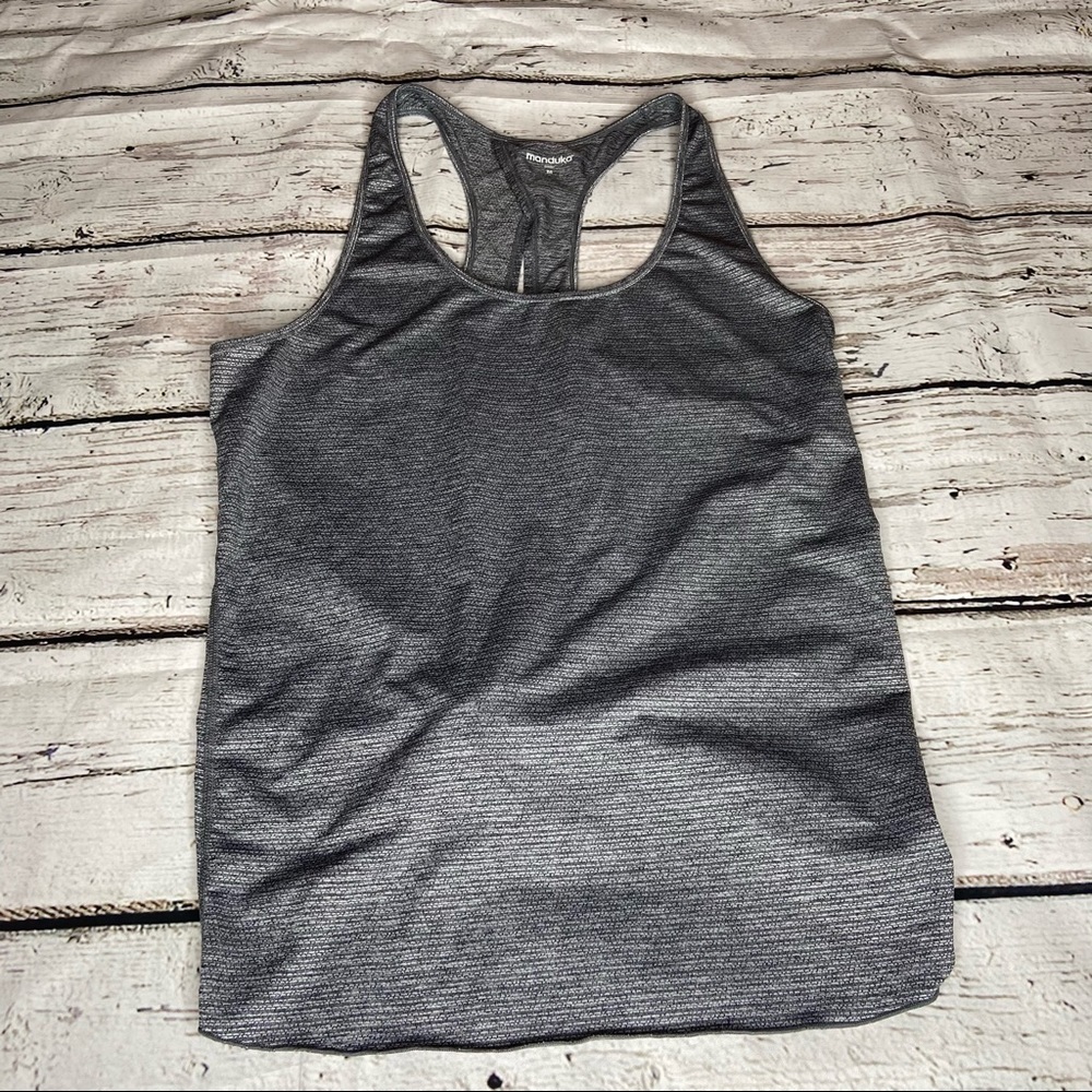 Manduka Grey Open Tie Back Tank Size M